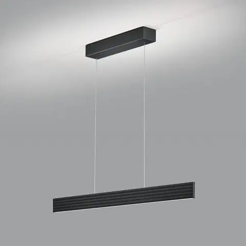 Závěsná světla Knapstein Závěsné svítidlo Fara LED, nahoru/dolů, délka 92 cm černá
