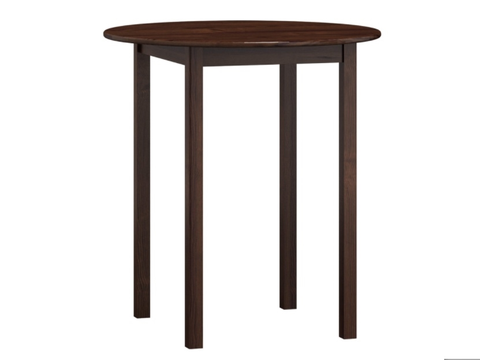 Jídelní stoly Stůl DASHEN 3, průměr 80 cm, masiv borovice, moření ořech