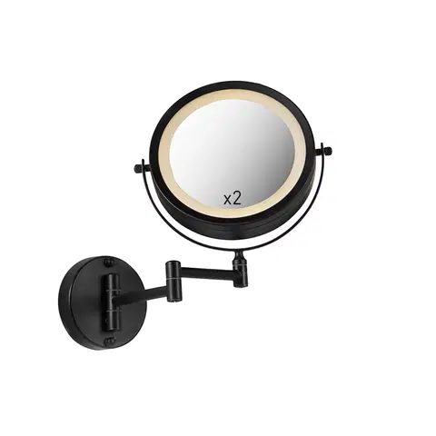 Nastenna svitidla Designové koupelnové zrcadlo černé včetně LED nastavitelného IP44 - Vicino