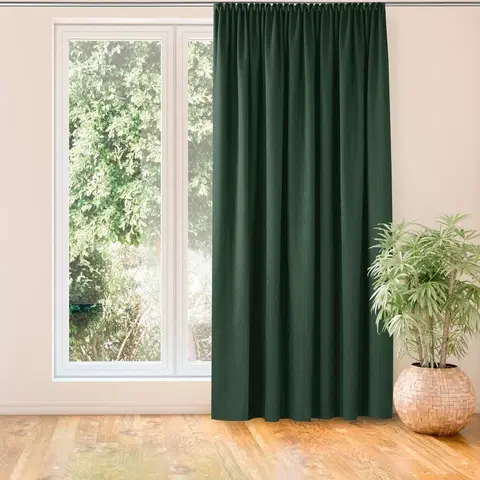 Záclony HOMEDE Závěs MILANA klasická transparentní dračí páska 7,5 cm zelený, velikost 280x300