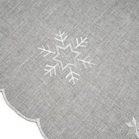 Ubrusy Forbyt Vánoční ubrus Vločky šedá, 35 x 160 cm