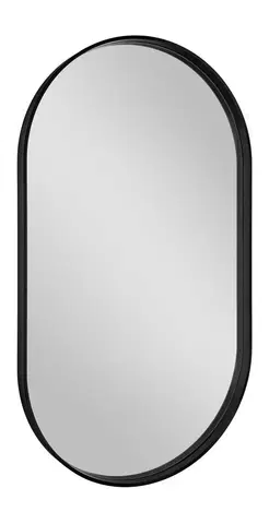 Koupelnová zrcadla SAPHO AVONA oválné zrcadlo v rámu 40x70cm, černá mat AV400