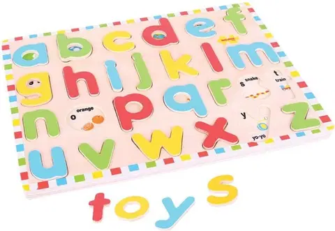 Živé a vzdělávací sady Bigjigs Toys Malá vkládací anglická abeceda ALPHABET s obrázky vícebarevná