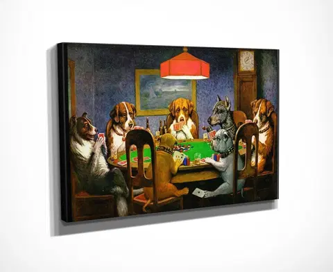 Obrazy Wallity Reprodukce obrazu Poker Game 30x40 cm vícebarevná
