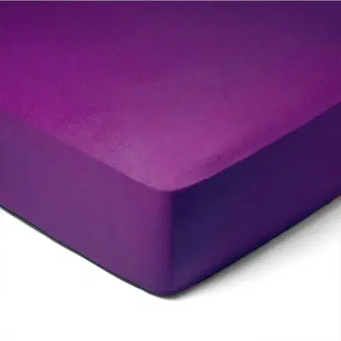 Prostěradla Forbyt, Prostěradlo, Jersey, tmavě fialová 90 x 220 cm