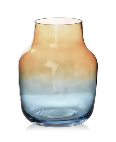 Dekorativní vázy Mondex Skleněná váza Serenite 21 cm modrá/žlutá