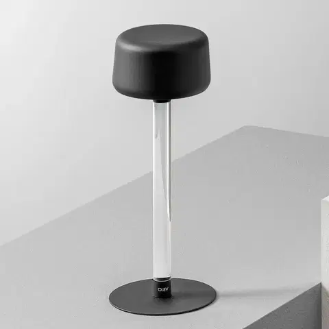 Světla na parapety OleV Designová stolní lampa OLEV Tee s dobíjecí baterií, černá