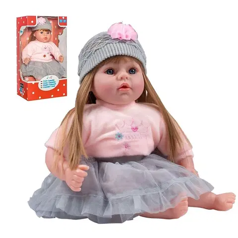 Hračky panenky PLAYTO - Česky mluvící a zpívající dětská panenka Nina 46 cm