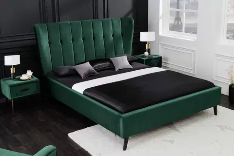 Designové postele LuxD Designová postel Violetta 160 x 200 cm tmavě zelený samet