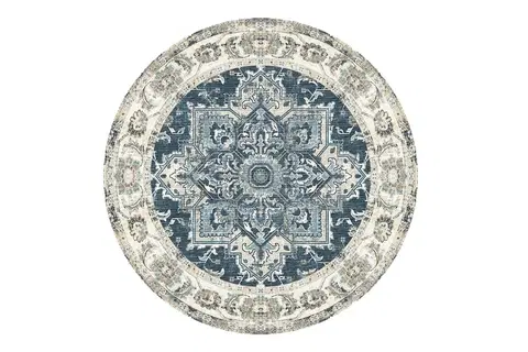 Koberce Norddan Designový kulatý koberec Maile 200 cm modrý