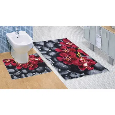 Koberce a koberečky Bellatex Koupelnová předložka Orchidea 3D, 60 x 100 + 60 x 50 cm