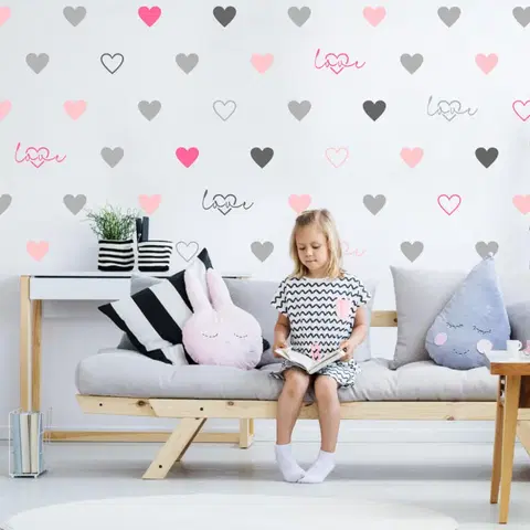 Šablony k malování Dětská šablona na stěnu - Srdce Love