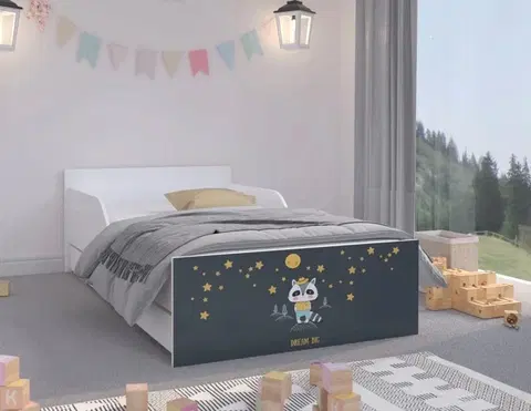 Dětské postele Kvalitní dětská postel v tmavších barvách s motivem noční oblohy 160 x 80 cm