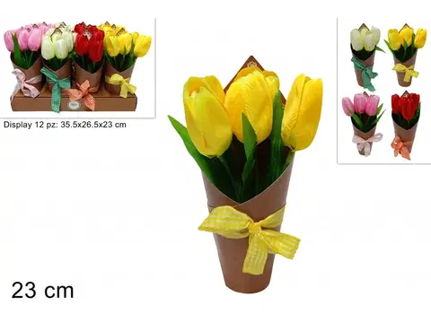 Umělé květy PROHOME - Kytice umělá - tulipány různé barvy