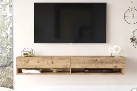 TV stolky Sofahouse Designový nástěnný TV stolek Idonia 180 cm borovice