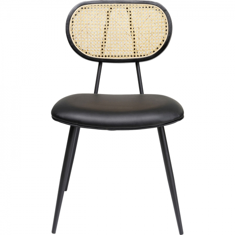 Jídelní židle KARE Design Polstrovaná jídelní židle s výpletem Rosali - černá