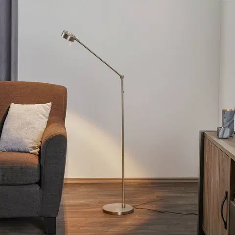 Stojací lampy Knapstein Tenká stojací lampa LED Elegance 3 klouby nikl