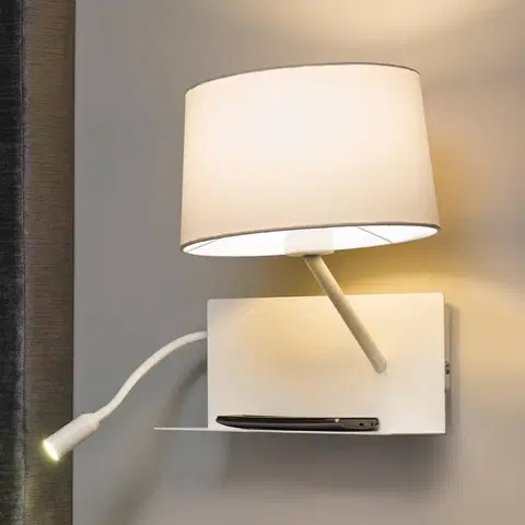Nástěnná svítidla FARO BARCELONA Nástěnné světlo Handy s LED čtecím ramenem