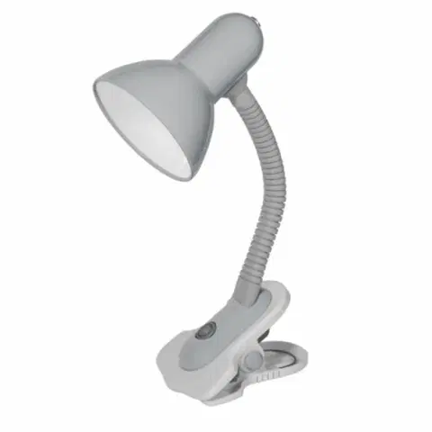 Dětské stolní lampy Kanlux SUZI stolní lampa stříbrná HR-60-SR  max.1x60W E27 s klipem 07150