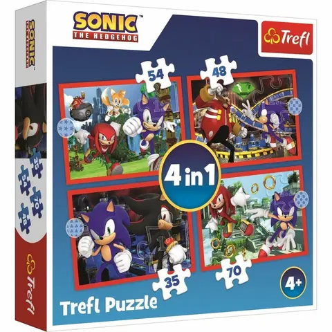 Puzzle Trefl Puzzle Sonic Dobrodružná jízda, 4v1 (35, 48, 54, 70 dílků)