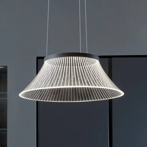 Závěsná světla Martinelli Luce LED závěsné světlo Plissé, stínidlo gravírované