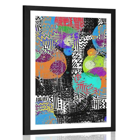 Pop art Plakát s paspartou abstraktní kompozice