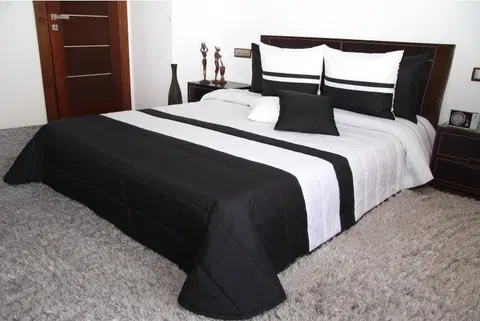 Luxusní přehozy na postel Přehoz na manželskou postel černo bílé barvy