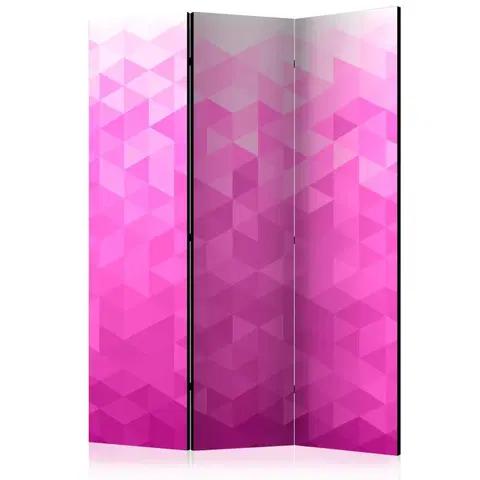 Paravány Paraván Pink pixel Dekorhome 135x172 cm (3-dílný)