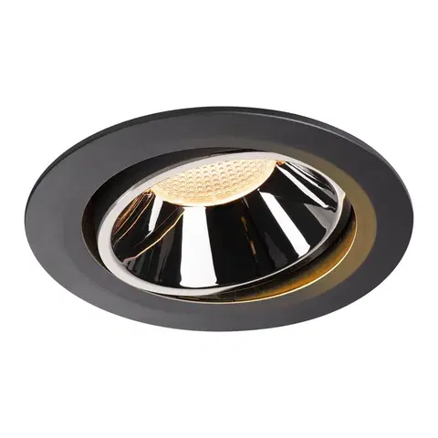 LED podhledová svítidla SLV BIG WHITE NUMINOS MOVE DL XL vnitřní LED zápustné stropní svítidlo černá/chrom 2700 K 55° otočné a výkyvné 1003705
