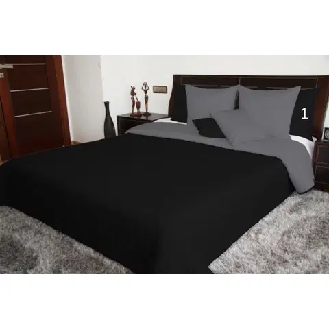 Luxusní oboustranné přehozy na postel Černé oboustranné přehozy na jednolůžko i dvojlůžko