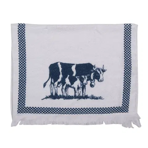 Utěrky Kuchyňský froté ručník s krávou a telátkem - 40*66 cm Clayre & Eef T019