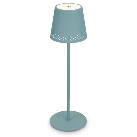 LED stolní lampy BRILONER LED nabíjecí stolní lampa 38 cm 2,6W 280lm tyrkysová IP44 BRILO 7438-010