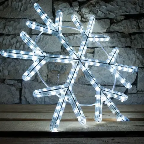 LED venkovní PROFI motivy DecoLED LED světelný motiv - vločka, ledově bílá, pr. 60 cm