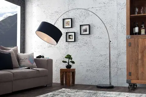 Svítidla LuxD 16845 Designová stojanová lampa Arch černá