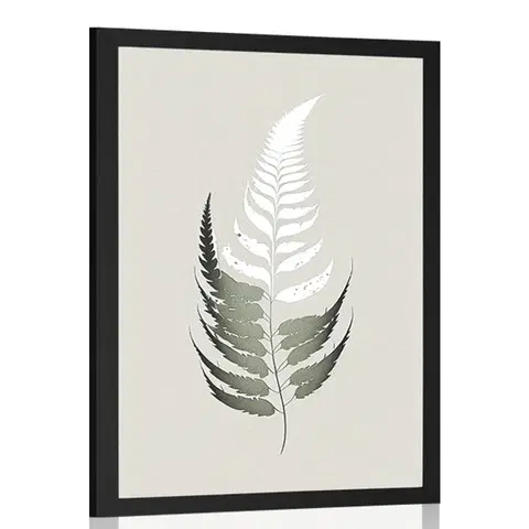 Botanické Plakát minimalistický lístek z kapradiny