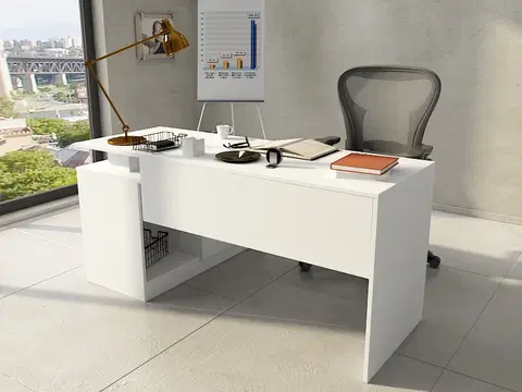 Kancelářské a psací stoly Psací stůl BASAK bílý