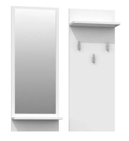 Předsíňové stěny TP Living Věšáková stěna se zrcadlem- RIVA- bílý mat