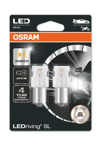 Autožárovky OSRAM LED P21W 7506DYP-02B AMBER 12V 2W BA15s 