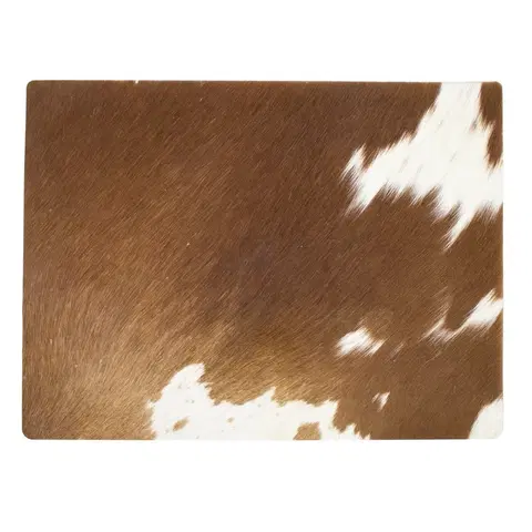 Prostírání Kožené prostírání z hovězí kůže hnědá/bílá  - 30*40*1cm Mars & More OMPMRHBW
