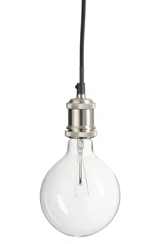 Žárovky Stříbrná kovová objímka na žárovku - 10*10*195 cm J-Line by Jolipa 82188