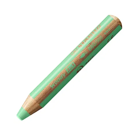 Hračky STABILO - Barvička, vodovka a voskovka - woody 3 v 1 - pastelová zelená
