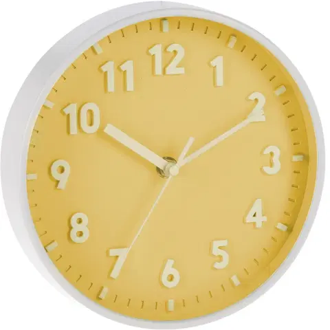 Hodiny Nástěnné hodiny Silvia žlutá, 20 cm