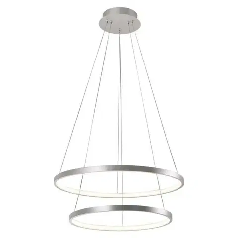 Designová závěsná svítidla JUST LIGHT LEUCHTEN DIRECT LED závěsné svítidlo, stříbrná, kruhové, průměr 50cm 3000K LD 11525-21
