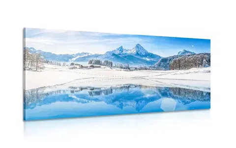 Obrazy přírody a krajiny Obraz zasněžená krajina v Alpách
