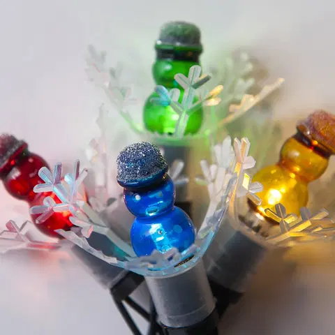 Vánoční dekorace Světelný řetěz Astra LED mini Sněhulák barevná, 20 žárovek