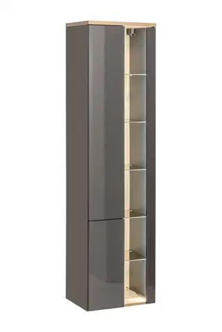 Koupelnový nábytek Comad Koupelnová závěsná skříňka vysoká Bahama 800 2D šedý grafit/dub votan