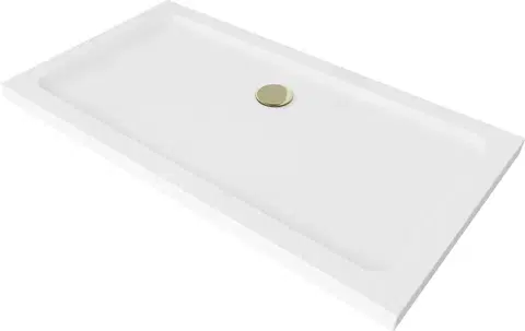 Sprchové vaničky Sprchová vanička MEXEN FLAT se zlatým sifonem 120 x 70 cm bílá
