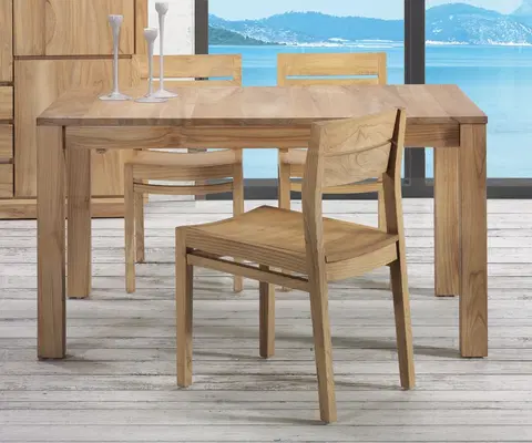 Designové a luxusní jídelní stoly Estila Světle hnědý jídelní stůl Fjordar z masivu v moderním skandinávském stylu obdélníkový 160cm