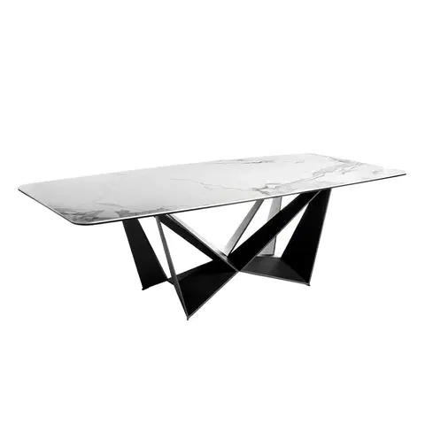 Designové a luxusní jídelní stoly Estila Luxusní moderní jídelní stůl Urbano bílý mramor obdélníkový 260cm