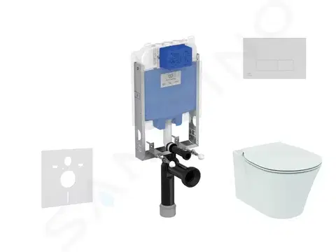 Záchody IDEAL STANDARD ProSys Set předstěnové instalace, klozetu a sedátka  Connect Air, tlačítka Oleas M2, Aquablade, SoftClose, bílá ProSys80M SP91